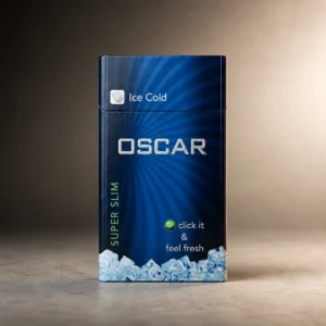 Oscar Super Slim Ice Cold packaging photographed for a brand and variant profile page